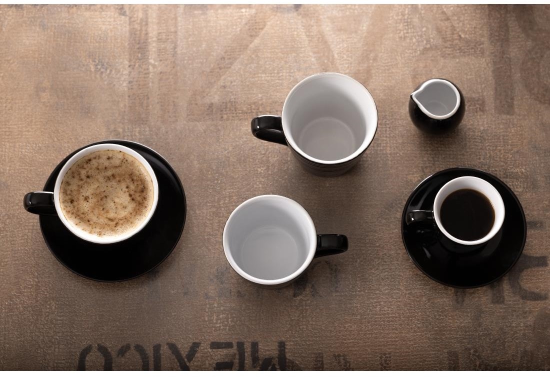  Olympia Cafe Latte Tasse Schwarz - 340ml (12 St&uuml;ck) 