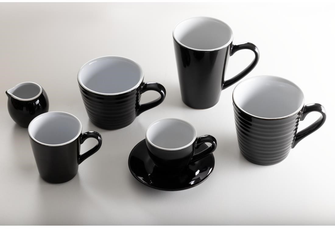  Olympia Cafe Latte Tasse Schwarz - 340ml (12 St&uuml;ck) 