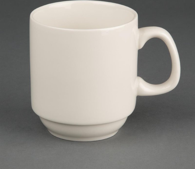  Olympia Ivory stapelbare Henkelbecher 28,4cl 