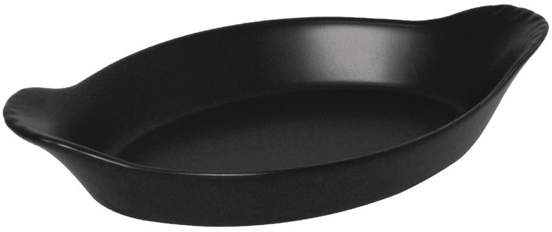  Olympia Rustic ovale Gratinsch&auml;lchen schwarz 20,4 x 11,8cm 