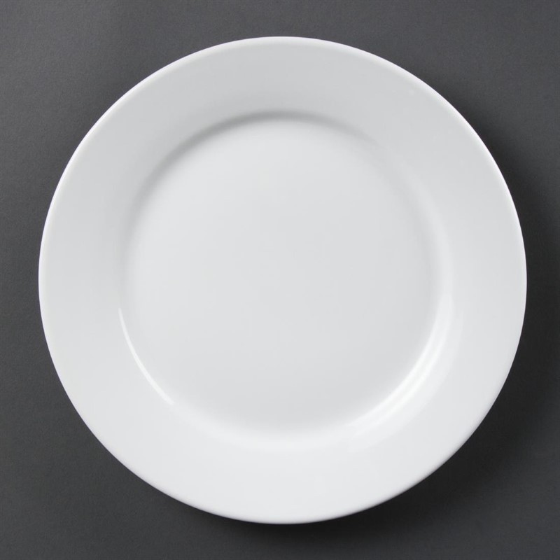 Olympia Whiteware Teller mit breitem Rand 25cm 
