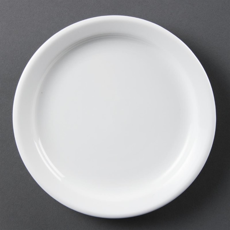  Olympia Whiteware Teller mit schmalem Rand 18cm 