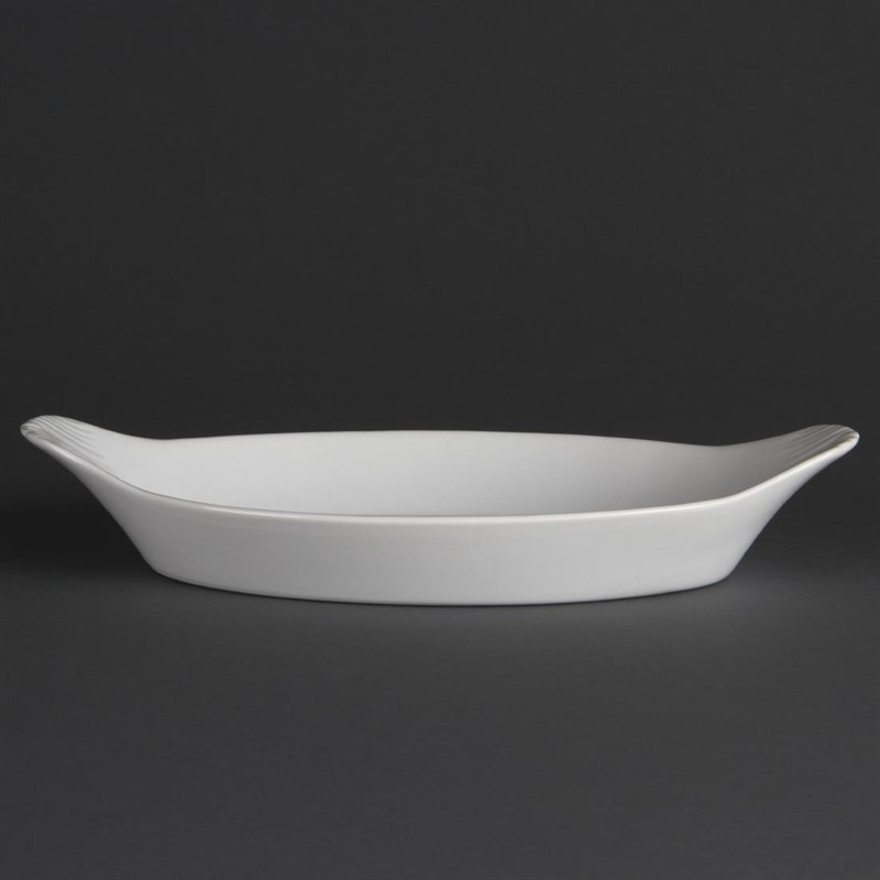  Olympia Whiteware ovale Gratinschalen wei&szlig; 29 x 16,6cm 