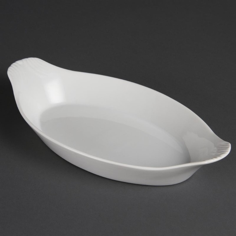  Olympia Whiteware ovale Gratinschalen wei&szlig; 29 x 16,6cm 