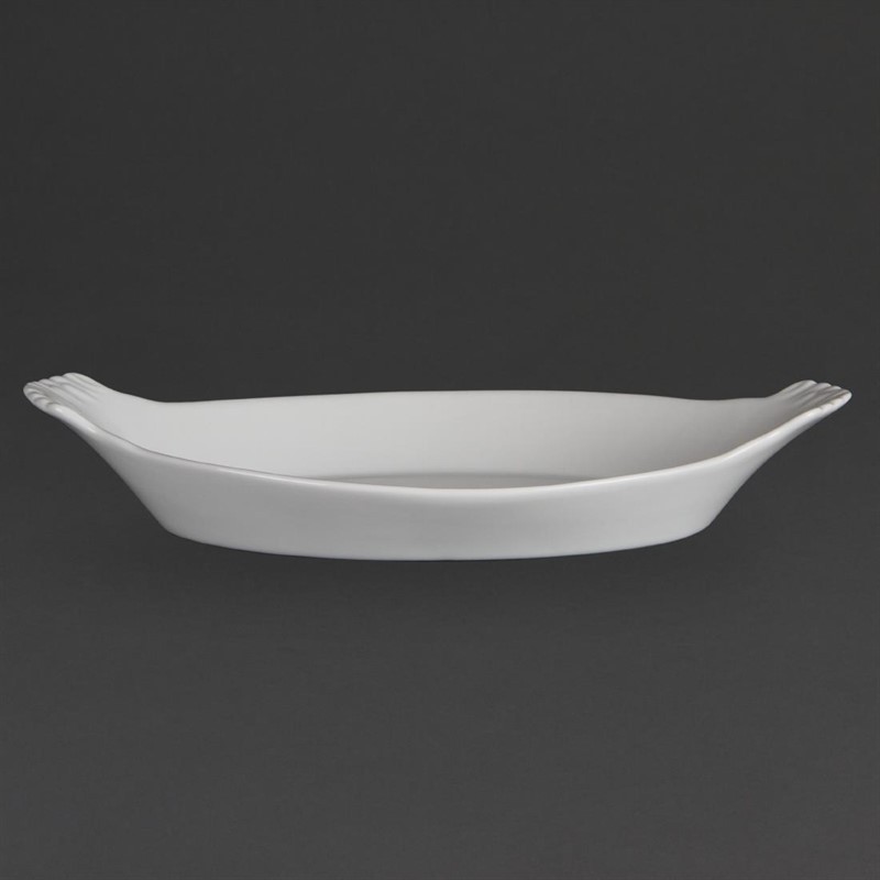 Olympia Whiteware ovale Gratinschalen wei&szlig; 32 x 17,7cm 
