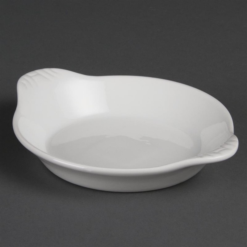  Olympia Whiteware runde Gratinschalen wei&szlig; 17 x 14cm 