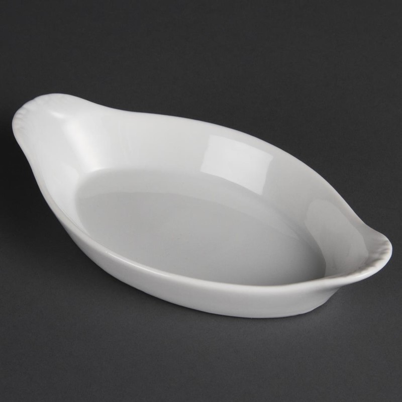  Olympia Whiteware ovale Gratinschalen wei&szlig; 20,4 x 11,5cm 
