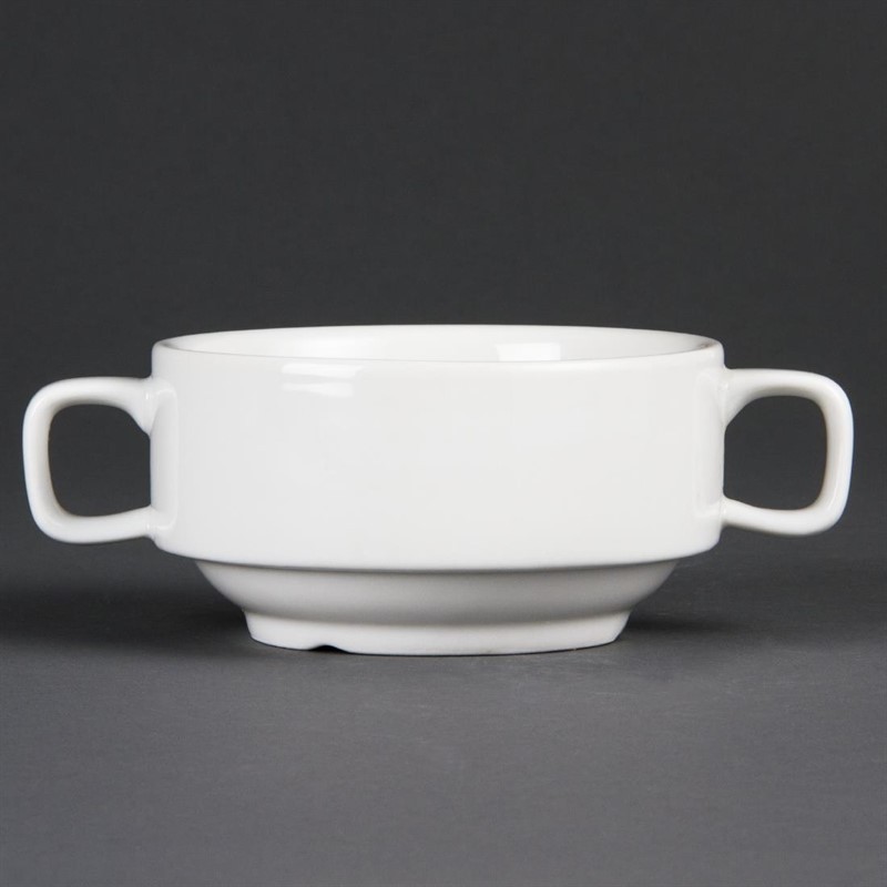  Olympia Whiteware Suppentassen mit Henkeln 40cl 
