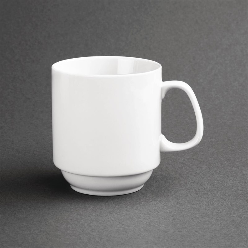  Olympia Whiteware stapelbare Becher 28,4cl 