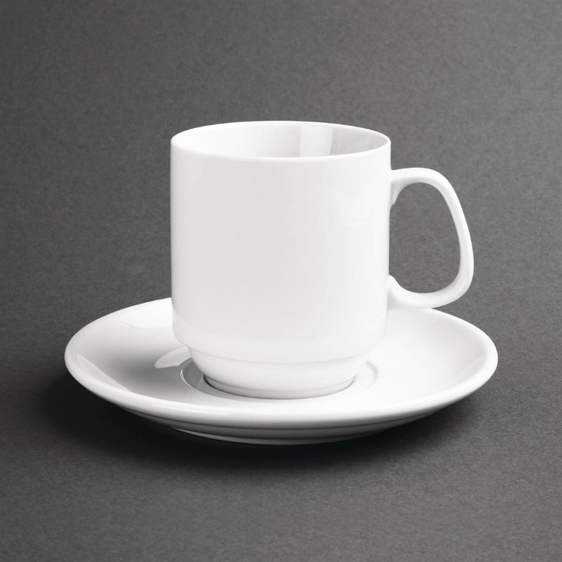  Olympia Whiteware stapelbare Becher 28,4cl 