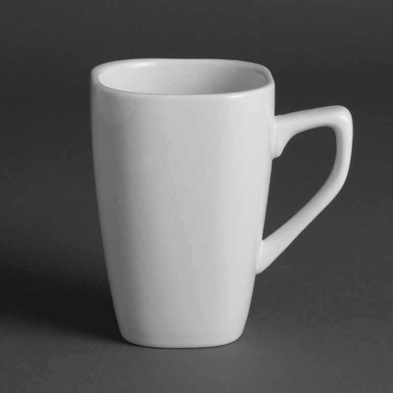 Olympia Whiteware quadratische Kaffeebecher 28,4cl 