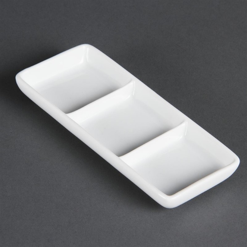  Olympia Whiteware dreifache Pr&auml;sentierschalen 