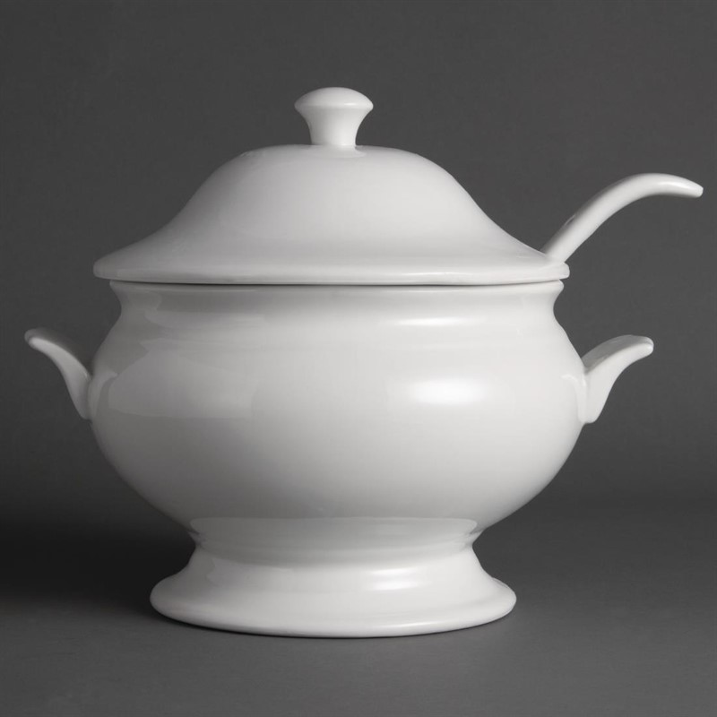  Olympia Whiteware Suppenterrine und Kelle 2,5L 