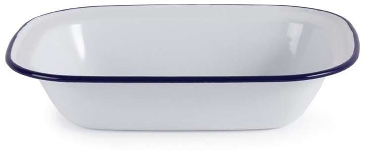  Olympia rechteckige Speiseschale wei&szlig;-blau 19 x 28cm 