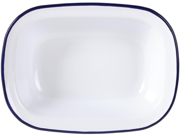  Olympia rechteckige Speiseschale wei&szlig;-blau 19 x 28cm 