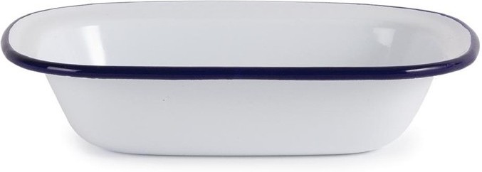  Olympia rechteckige Speiseschale wei&szlig;-blau 13,5 x 18cm 