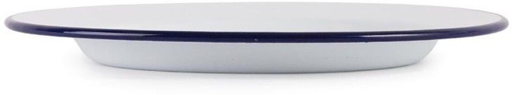  Olympia emaillierte Essteller wei&szlig;-blau 24,5cm 