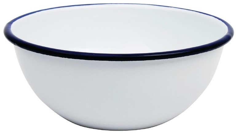  Olympia emaillierte Dessertschalen wei&szlig;-blau 6cm 