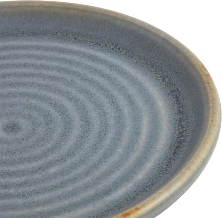  Olympia Canvas runder Teller mit schmalem Rand granit-blau 18cm 