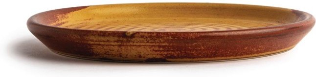  Olympia Canvas runder Teller mit schmalem Rand siena-rost 18cm 