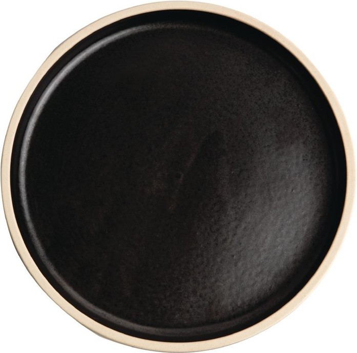  Olympia Canvas flacher runder Teller schwarz 18cm 