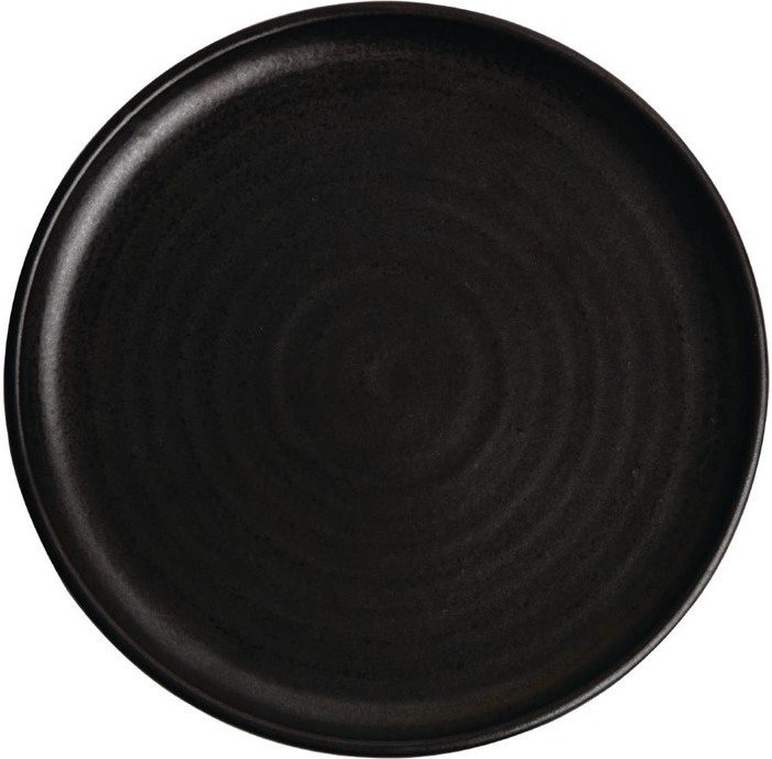  Olympia Canvas runder Teller mit schmalem Rand schwarz 26,5cm 
