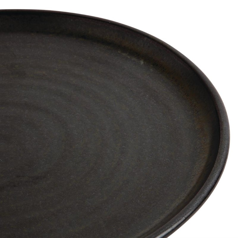  Olympia Canvas runder Teller mit schmalem Rand schwarz 26,5cm 