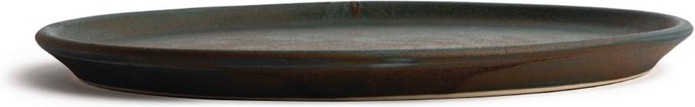 Olympia Canvas runder Teller mit schmalem Rand dunkelgr&uuml;n 26,5cm 