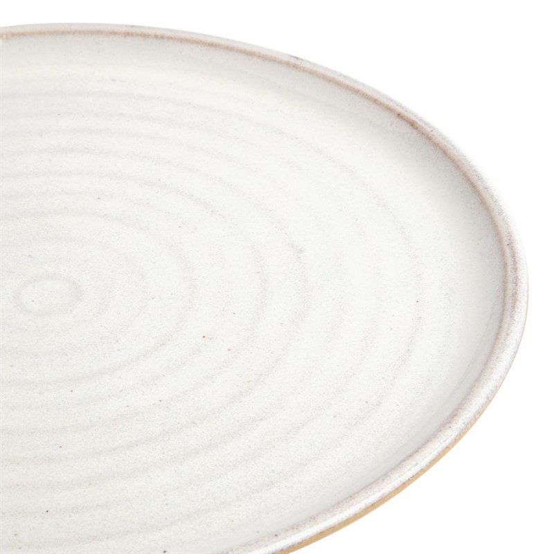  Olympia Canvas runder Teller mit schmalem Rand wei&szlig; 26,5cm 
