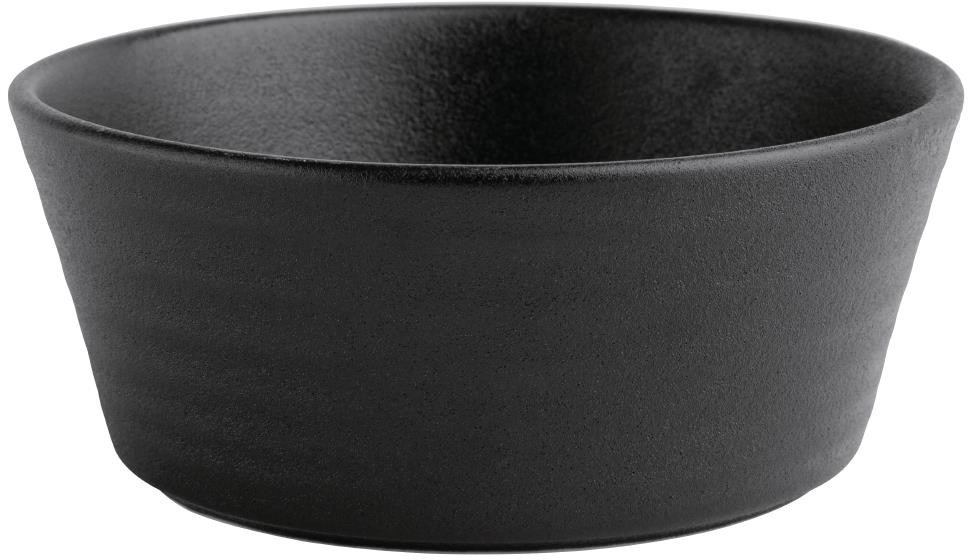  Olympia Cavolo Flache Runde Schalen Texturiert Schwarz 143mm (6 St&uuml;ck) 