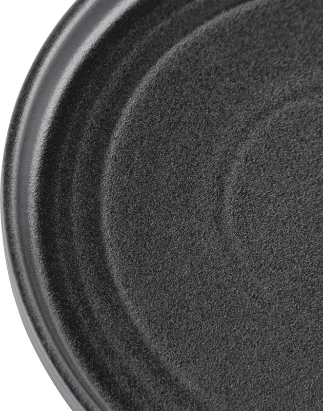  Olympia Cavolo Strukturierte Schwarz Flache Runde Teller 270mm 4er Pack 