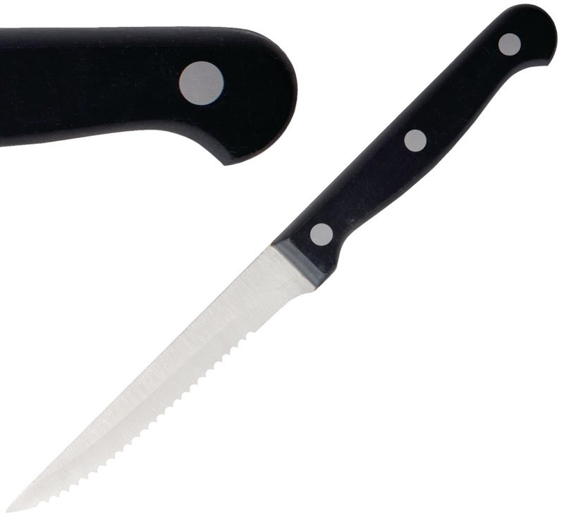  Olympia Steakmesser mit schwarzem Griff 21,5cm 