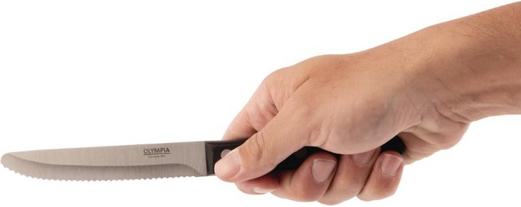  Olympia Steakmesser mit runder Spitze schwarz 