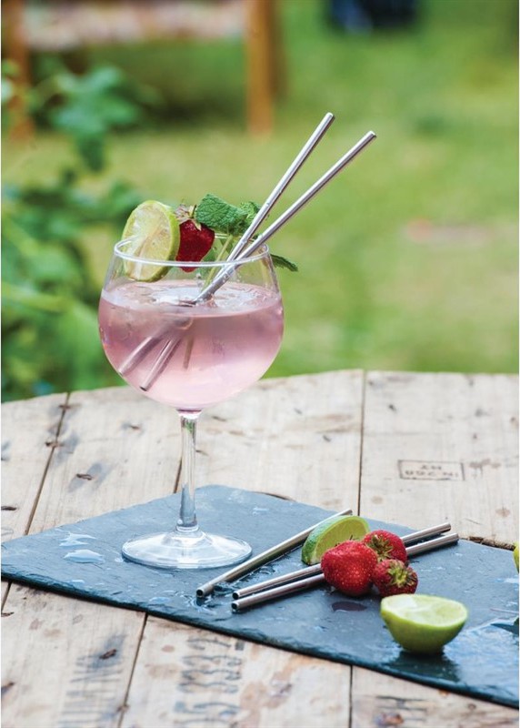  Gastronoble Beaumont Trinkhalme aus Edelstahl 21,5cm (25 St&uuml;ck) 