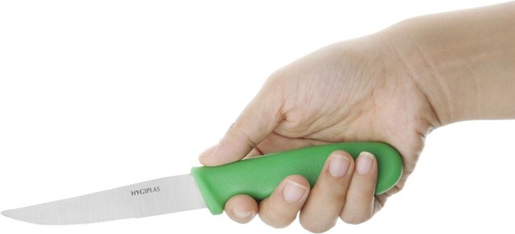  Hygiplas Gem&uuml;semesser Wellenschliff 10cm gr&uuml;n 