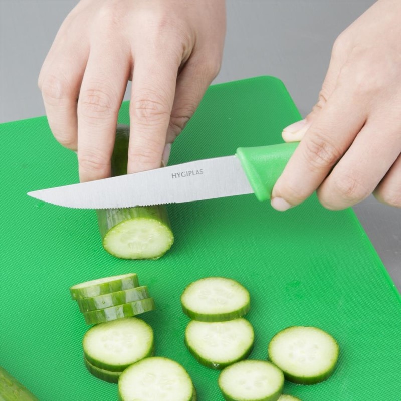  Hygiplas Gem&uuml;semesser Wellenschliff 10cm gr&uuml;n 