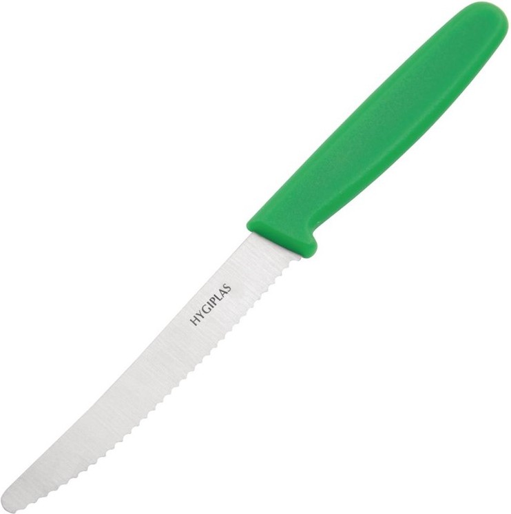  Hygiplas Tomatenmesser mit Wellenschliff 10cm gr&uuml;n 