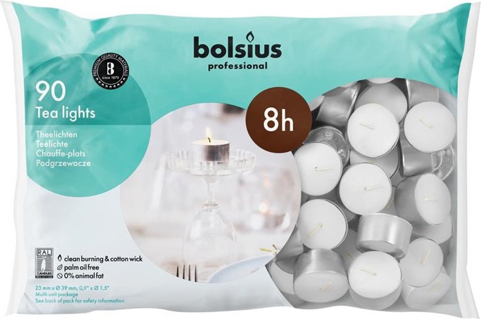  Bolsius Professional Teelichter 8 Stunden (90 St&uuml;ck) 