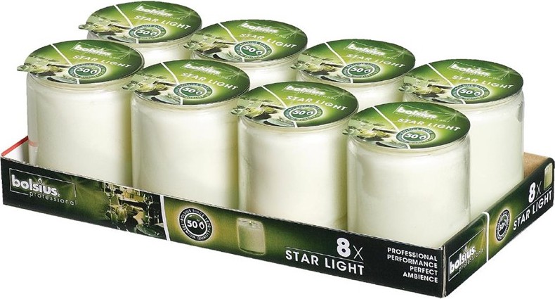  Bolsius Starlight Kerzen im Glas klar 