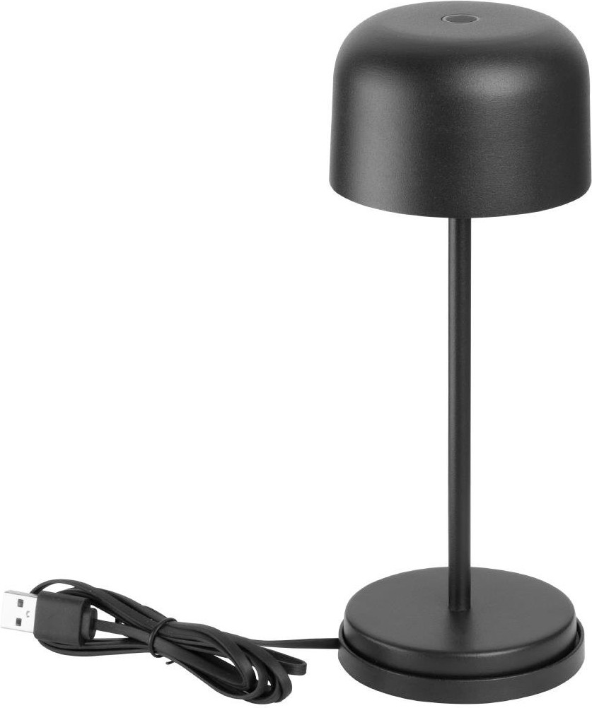  Olympia Siena Tischlampe Rundkupel Schwarz 200mm 