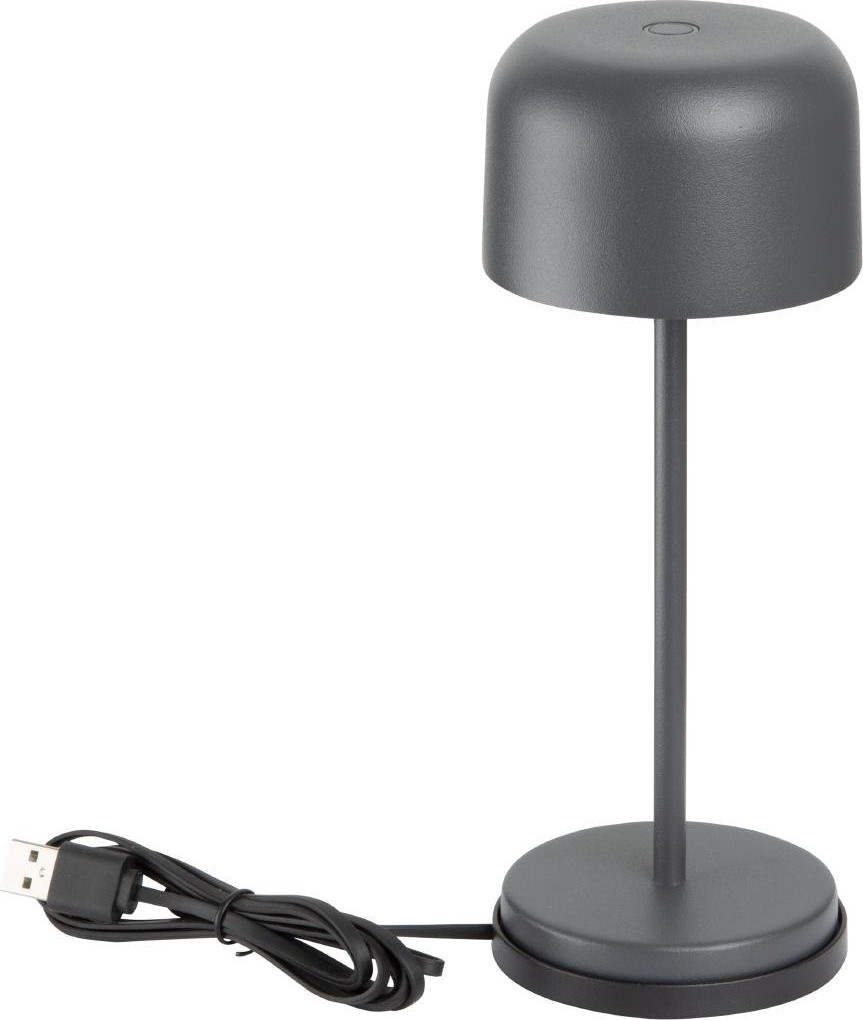  Olympia Siena Tischlampe Runde Kuppel Grau 200mm 