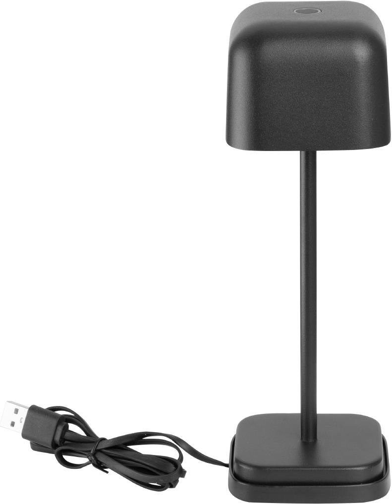  Olympia Lucca Tischlampe quadratische Kuppel Schwarz 200mm 