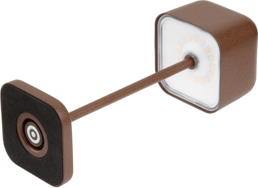 Olympia Lucca Tischleuchte Quadratkuppel Kastanie 200mm 