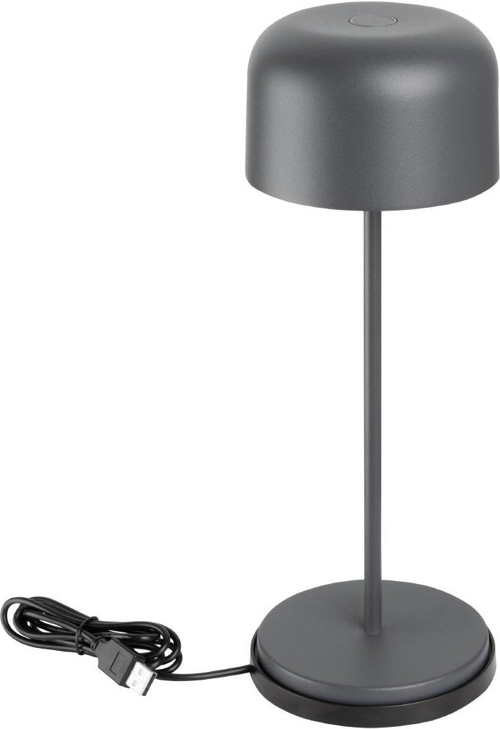  Olympia Siena Tischlampe Runder Dom Grau 300mm 