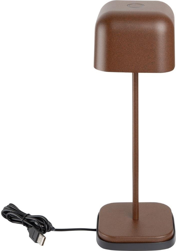  Olympia Lucca Tischlampe Quadratische Kuppel Kastanie 300mm 