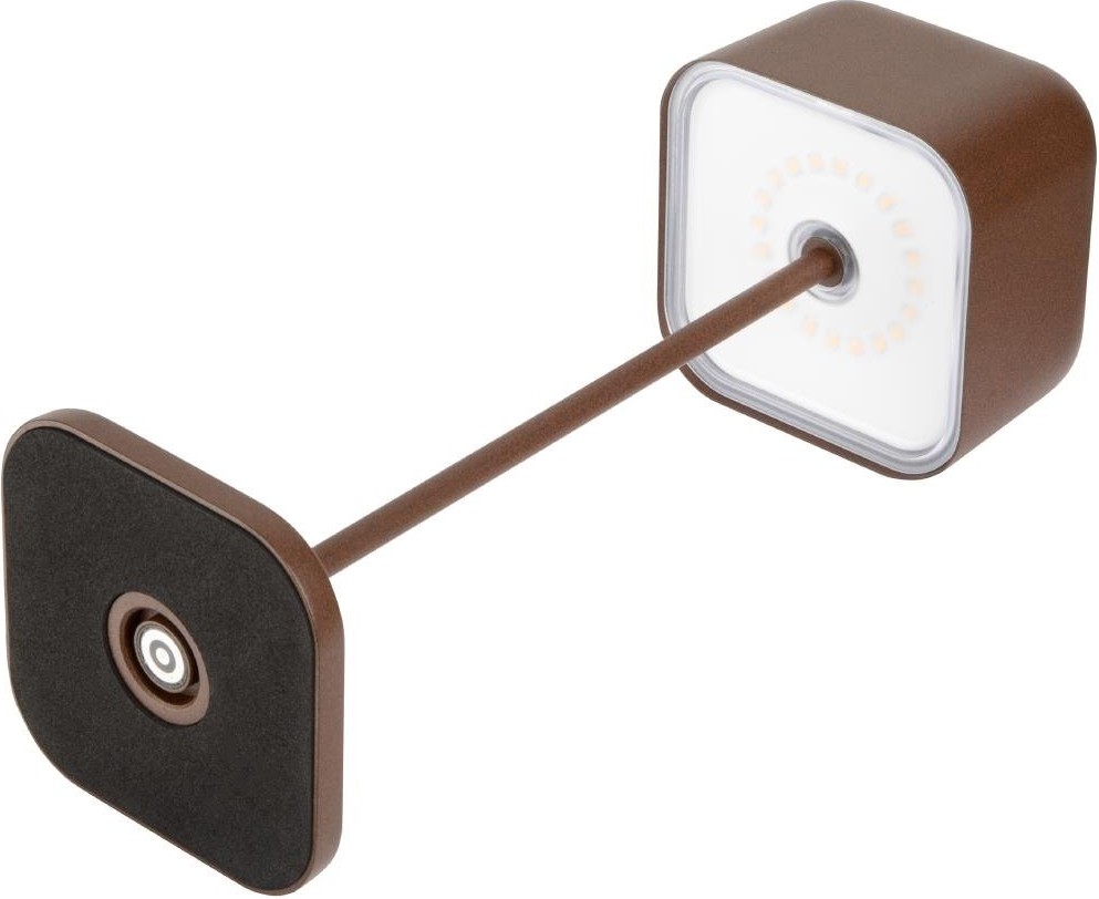  Olympia Lucca Tischlampe Quadratische Kuppel Kastanie 300mm 