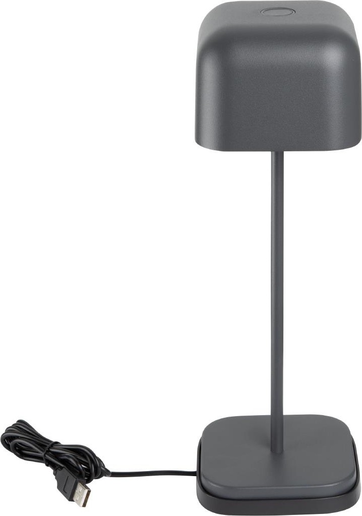  Olympia Lucca Tischlampe Quadratische Kuppel Grau 300mm 