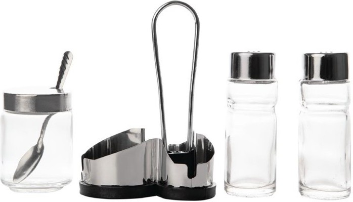  Comas Menage Set f&uuml;r Salz, Pfeffer und Senf 