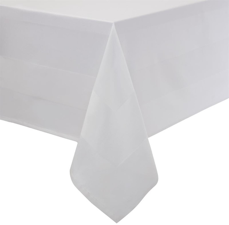  Mitre Luxury Satin Band Tischdecke wei&szlig; 137cm 
