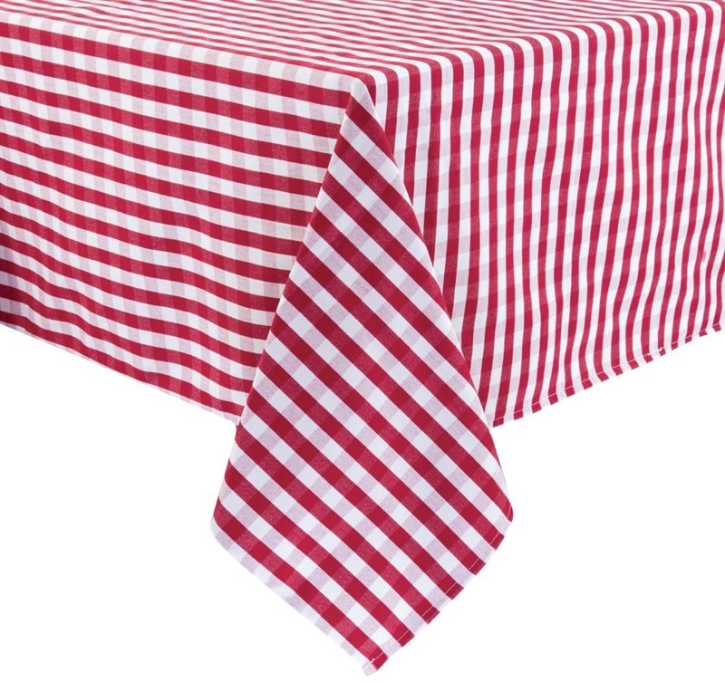  Mitre Comfort Gingham Tischdecke rot-wei&szlig; kariert 132cm 